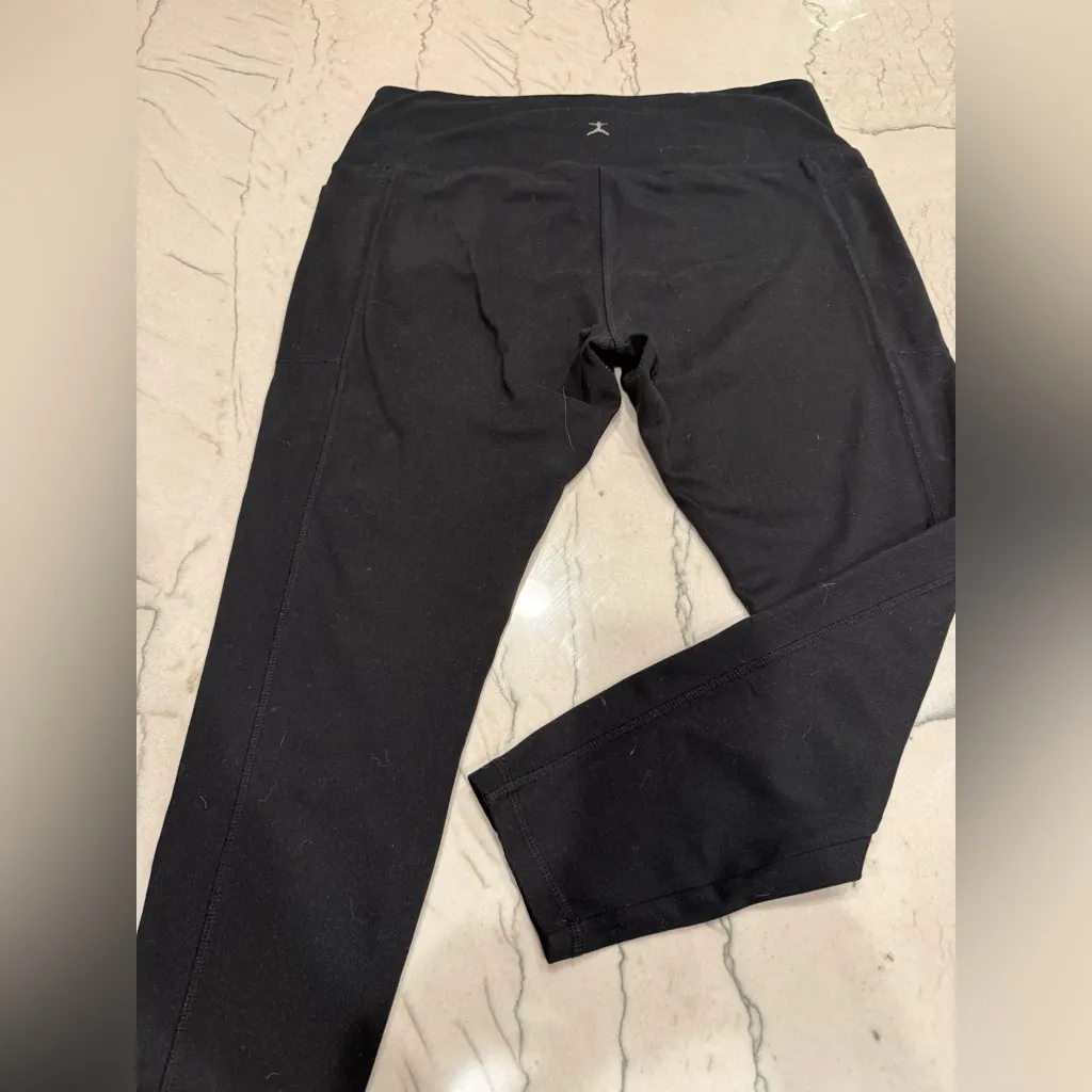 Danskin Black High Rise Leggings w/ Side Pockets XL Full Length Brushed Soft EUC - Image 10