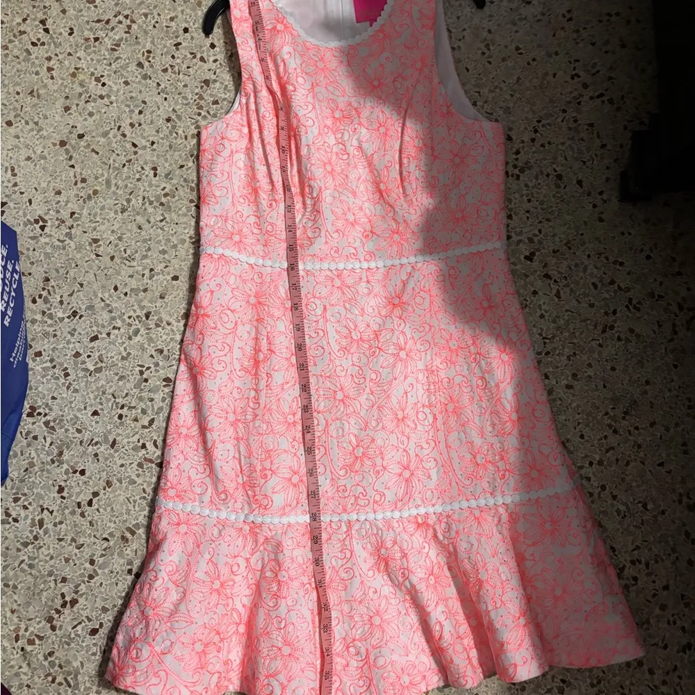 Lilly Pulitzer Ellen Dress Cantaloupe Embroidered Lasercut size 6 - Image 7