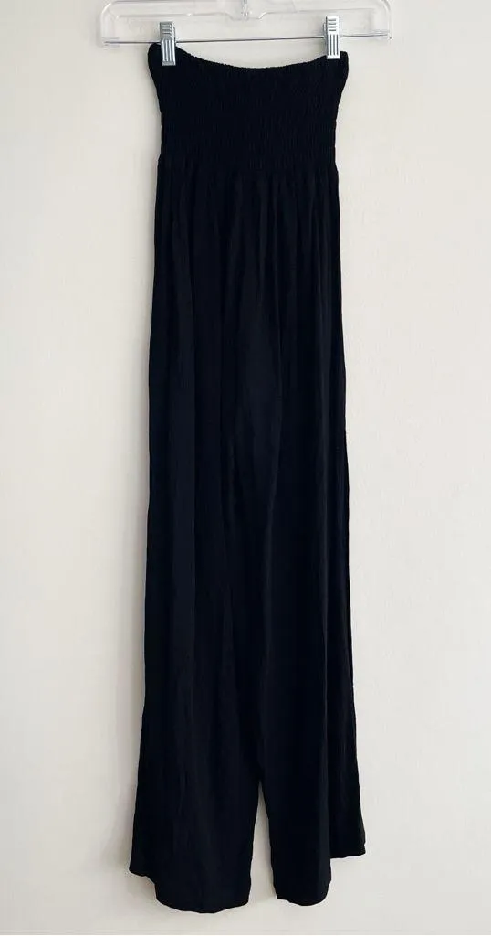 New Cleobella gauzy wide leg pants slit smocked elastic waist pull on boho XS - Image 3