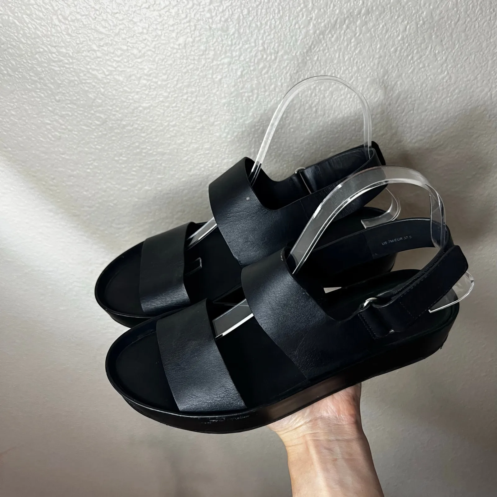 Vince Marett black leather platform sandals WOMENS 7 - Image 3