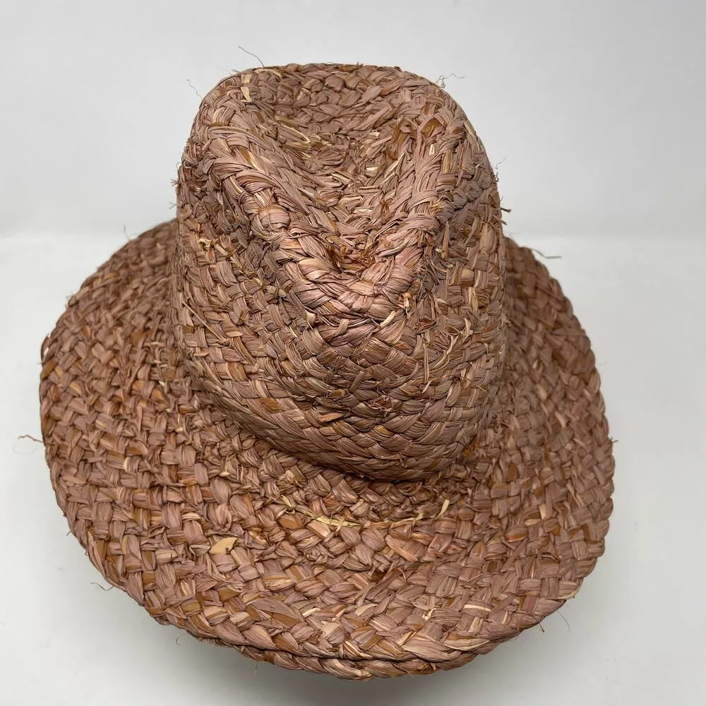Chunky Straw Panama Hat Woven Raffia Coastal Cowgirl Western S M new - Image 3