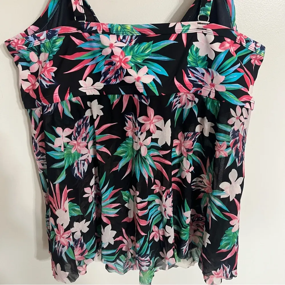 Women’s Croft And Borrow‎ Plus Size Tankini Top Tropical Print Size 3XL - Image 11