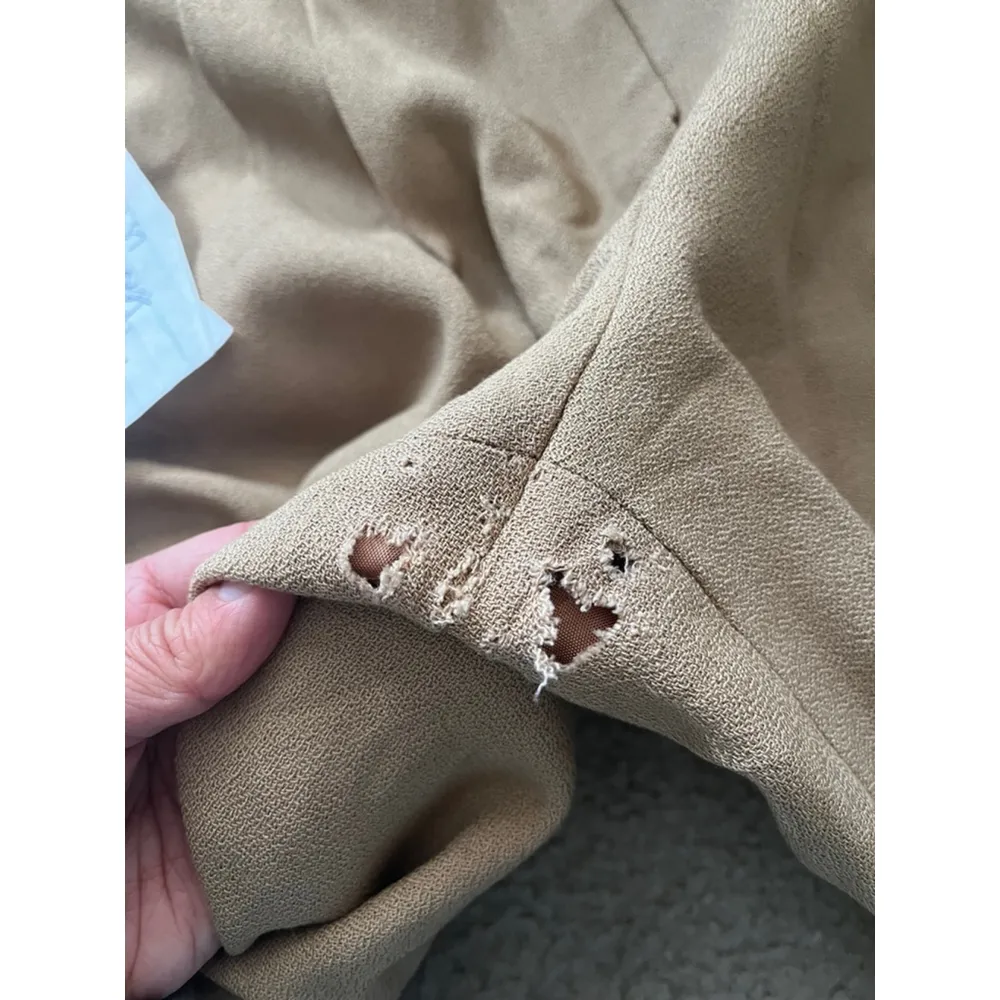 Vintage 80s Express beige pleated front trouser dress pants Size 3/4 w/flaws - Image 12