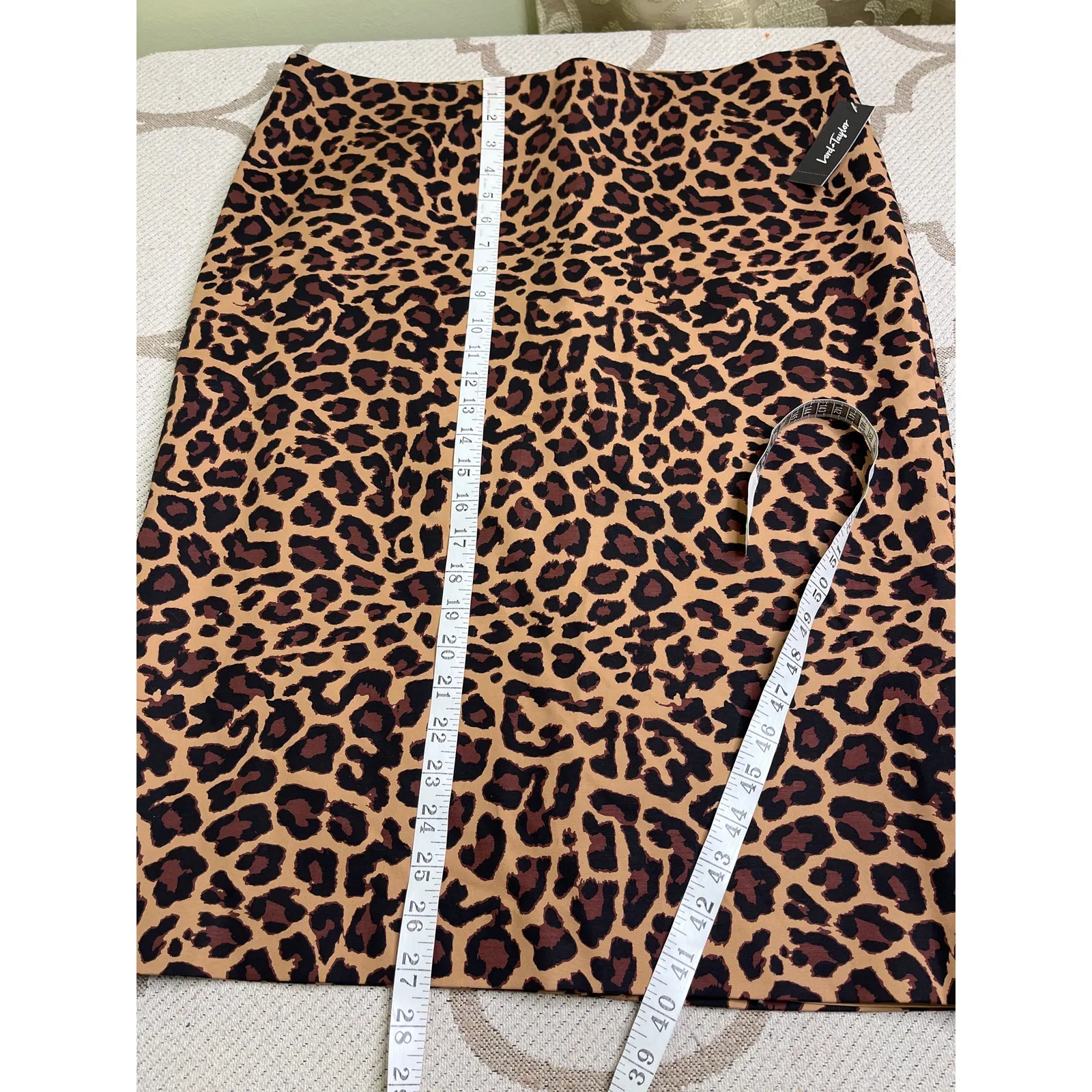 Lord & Taylor toasted coconut midi pencil skirt, NWT, size 16, MSRP $80 Tan - Image 2