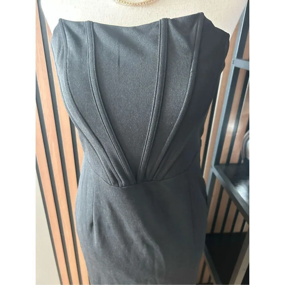 SHEIN sexy black dress size medium going out with front slip - Image 2