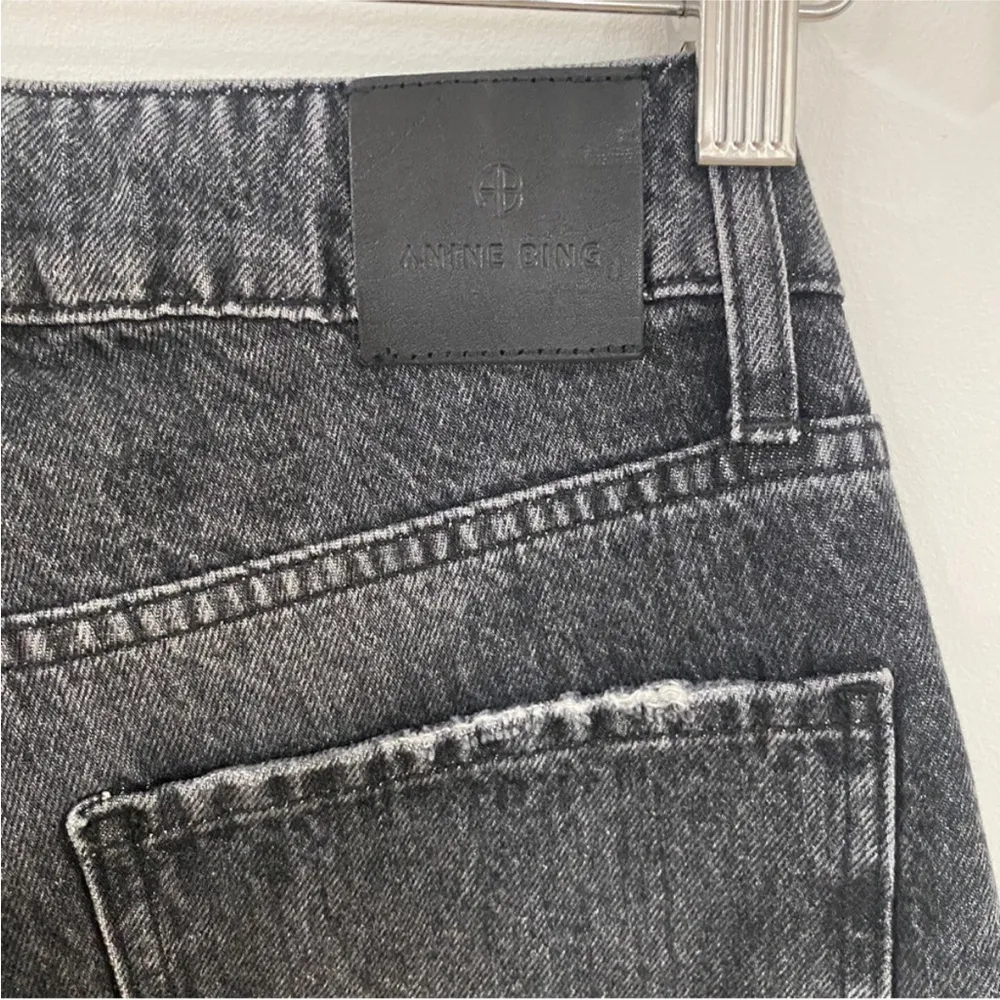 ANINE BING frayed high-rise bootcut jeans in dark gray - Image 6