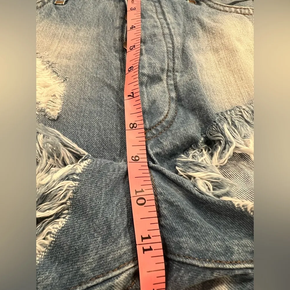 ONE TEASPOON Rollers Denim Short in Atlantis Size 26 NWT Low waist fringe hem - Image 8