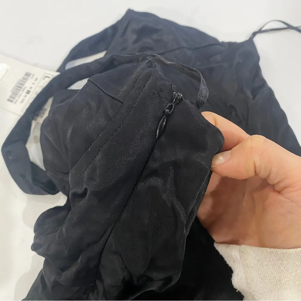 Zara black satin effect bustier halter mini dress - Image 4