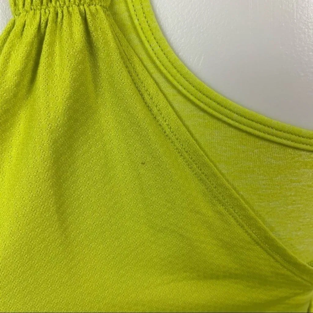 Lululemon Lime Green Racerback Tank Top Built In Bra Stretchy‎ Athleisure 6 - Image 5