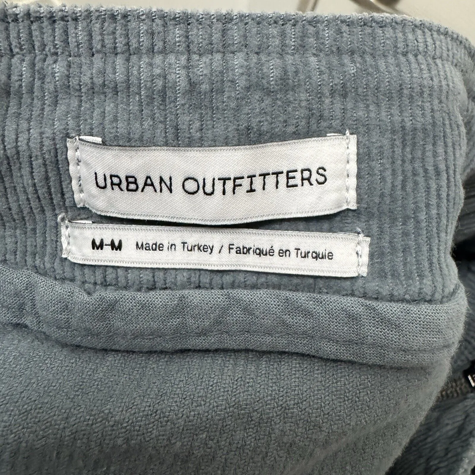 Urban‎ Outfitters Women’s Gray Corduroy Skirt Moto Medium Mini - Image 6