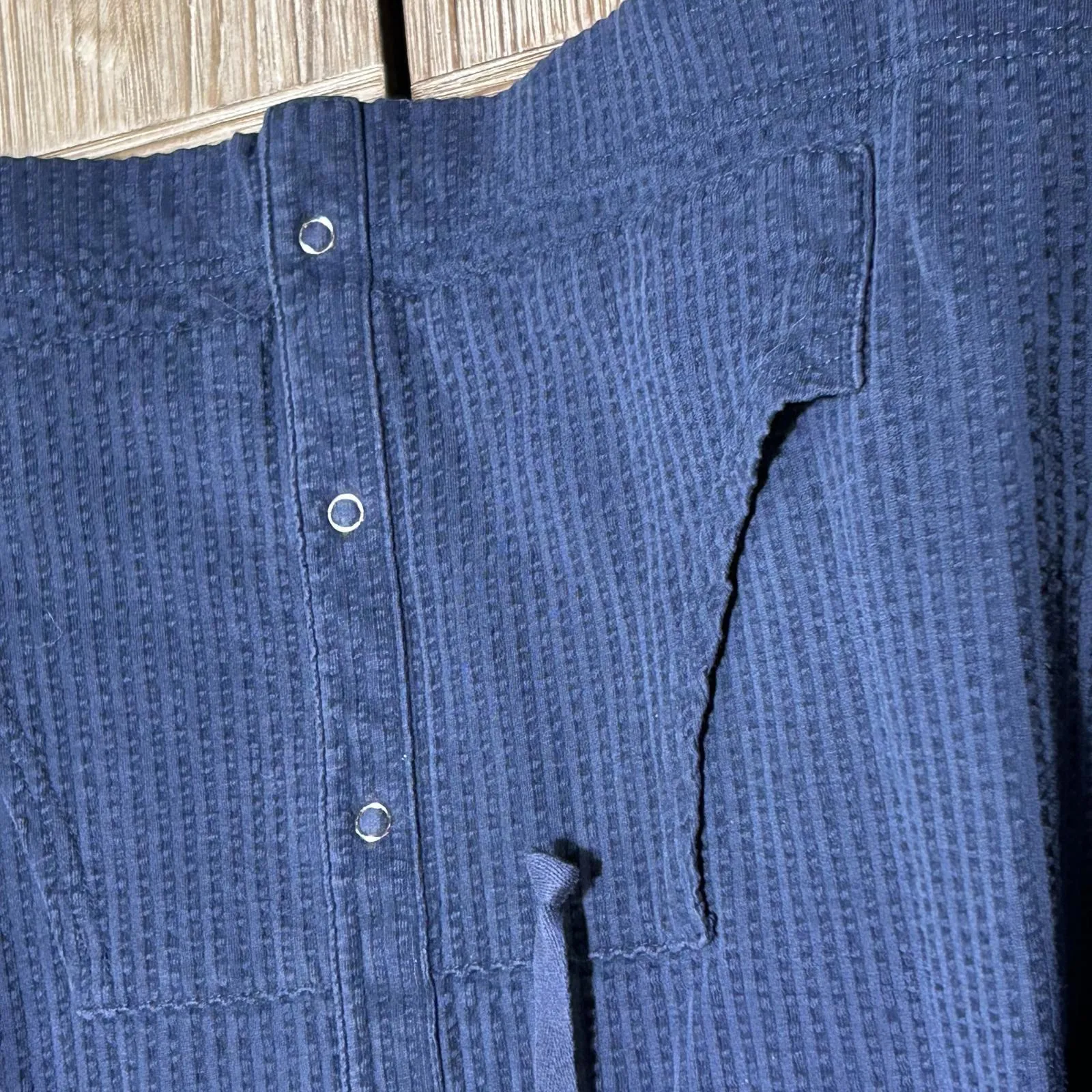 L.L. Bean Women's Navy Blue Button Up Hoodie Jacket Size XS Cottage - Image 3