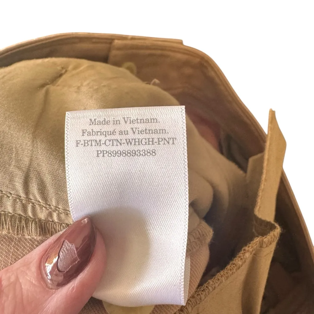 Everlane - Way-High Drape Pleated Wide-Leg Pants in Khaki Tan Sz 14 S - Image 9