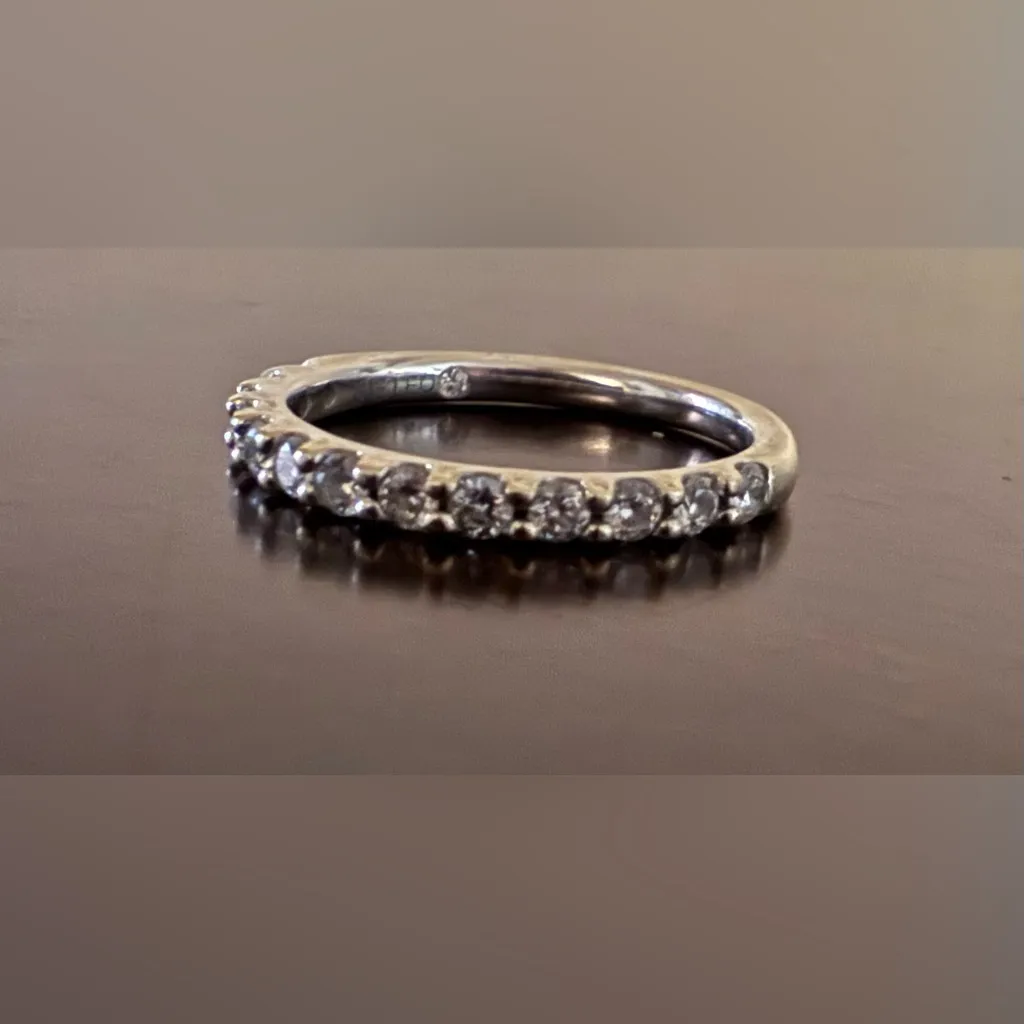 14K White Gold Leo Diamond Eternity Band Ring | 3/8 CT | Size 7 - Image 2