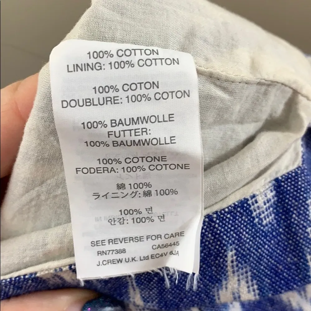 J Crew Notched Shell in Zigzag Ikat top - Image 4