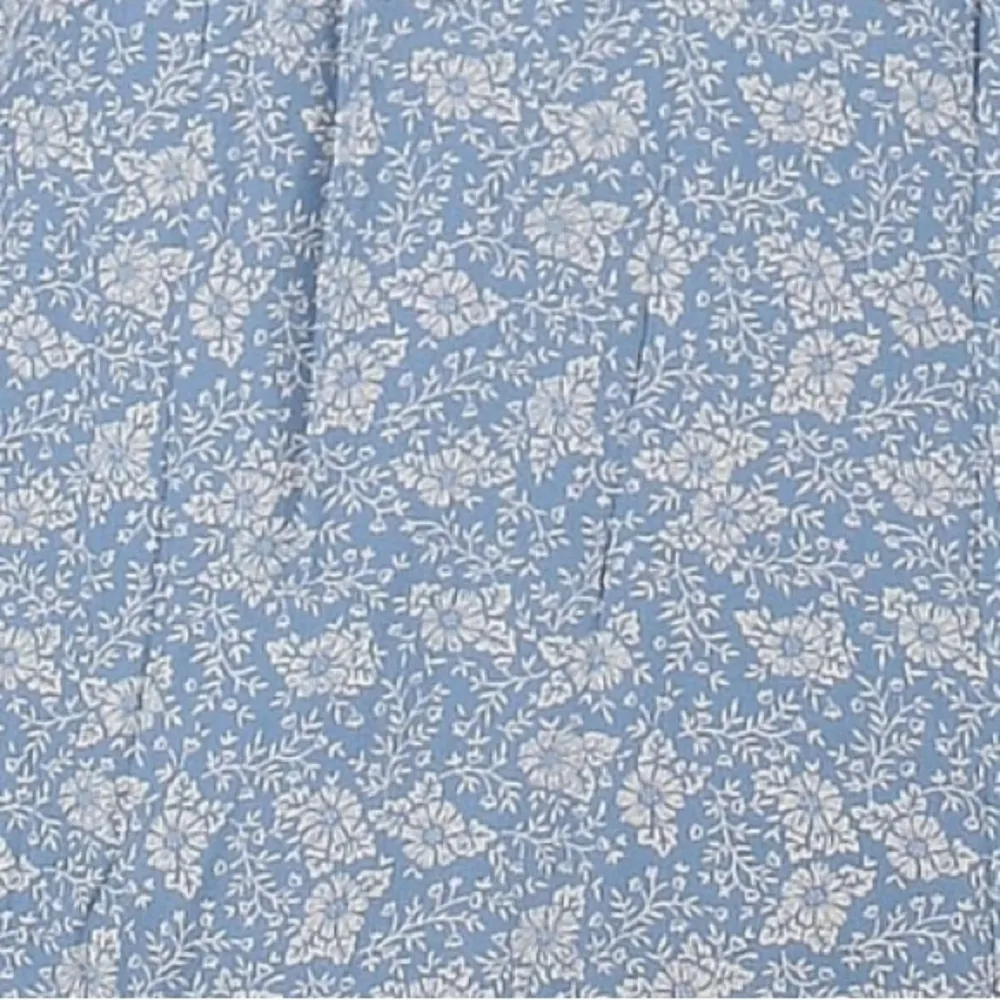 Vintage London Fog Blue Floral Ruffle Top Blouse Long Sleeve Size 14 Large NWT - Image 4