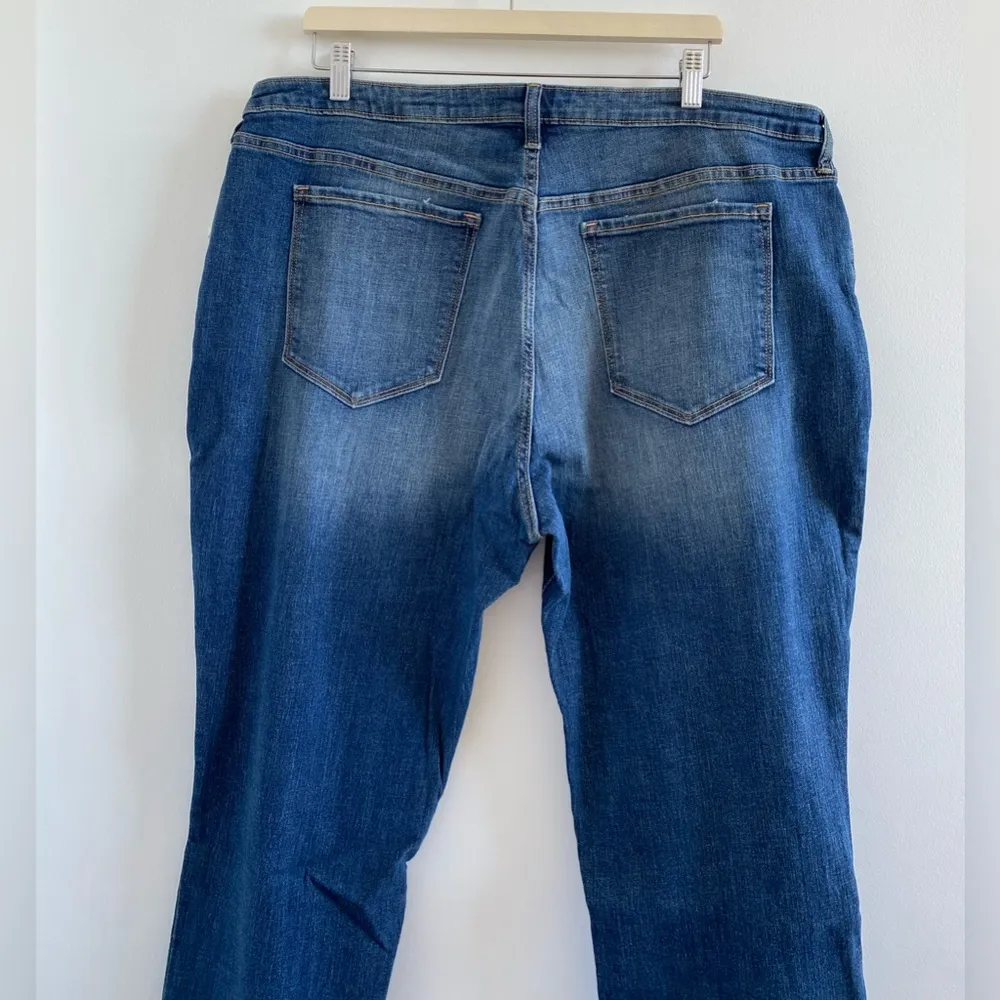 Old Navy Blue Boyfriend Straight Cropped Cuffed Hem Jeans Size 18 NEW - Image 9