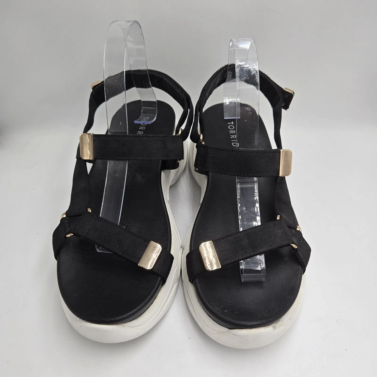 Torrid Black Sport Platform Sandals Women’s 10W Chunky Comfort Strappy Shoes - Image 3