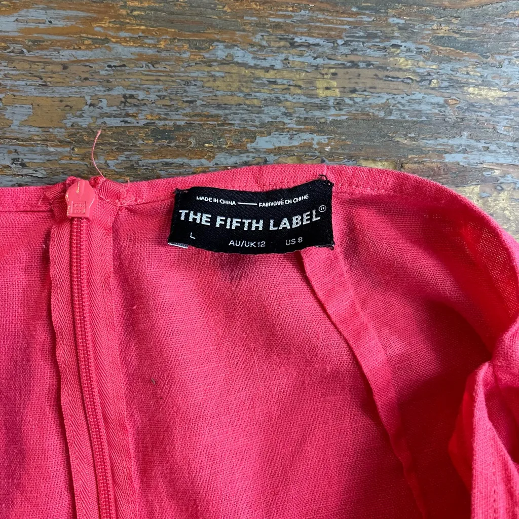 The Fifth Label Fresco Linen Back Tie Cutout Maxi Dress ~ Size Large 💛🍄 - Image 9