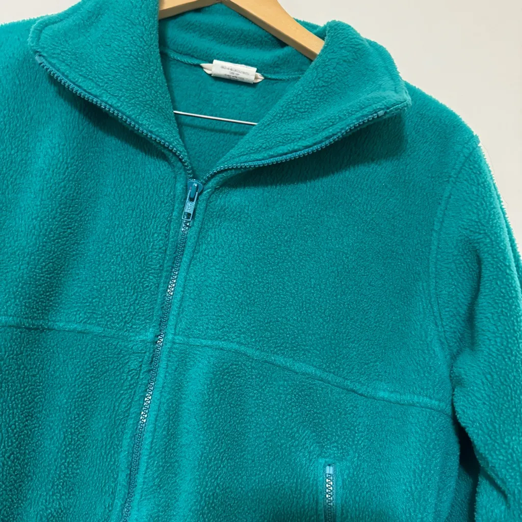 Vintage REI Turquoise Fleece Full Zip Jacket Green Size 12 - Image 2
