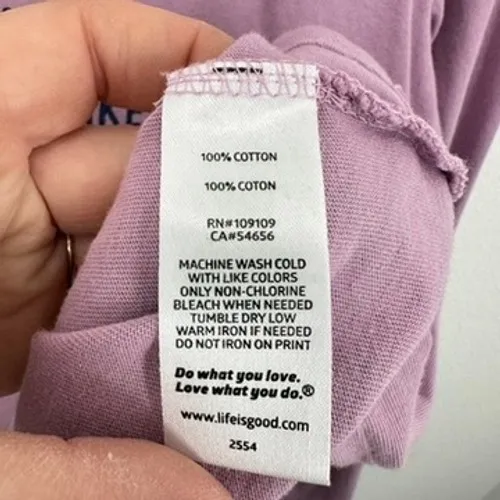 Life is Good Womens‎ Crusher Tee Long Sleeve Yellow Lab Dog Graphic Top Purple L - Image 5