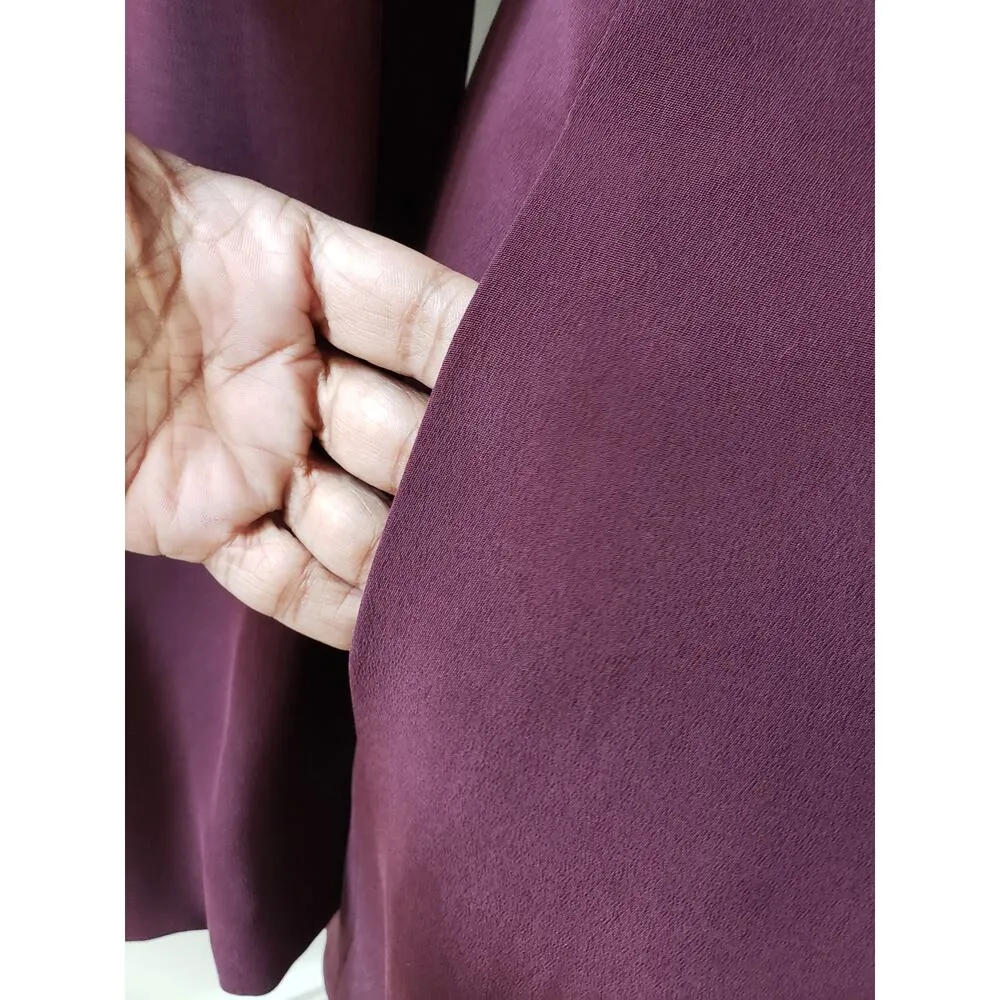 Jones New York 2 Piece Skirt Suit Silk 10 Burgundy Single Breasted 1 Button - Image 15