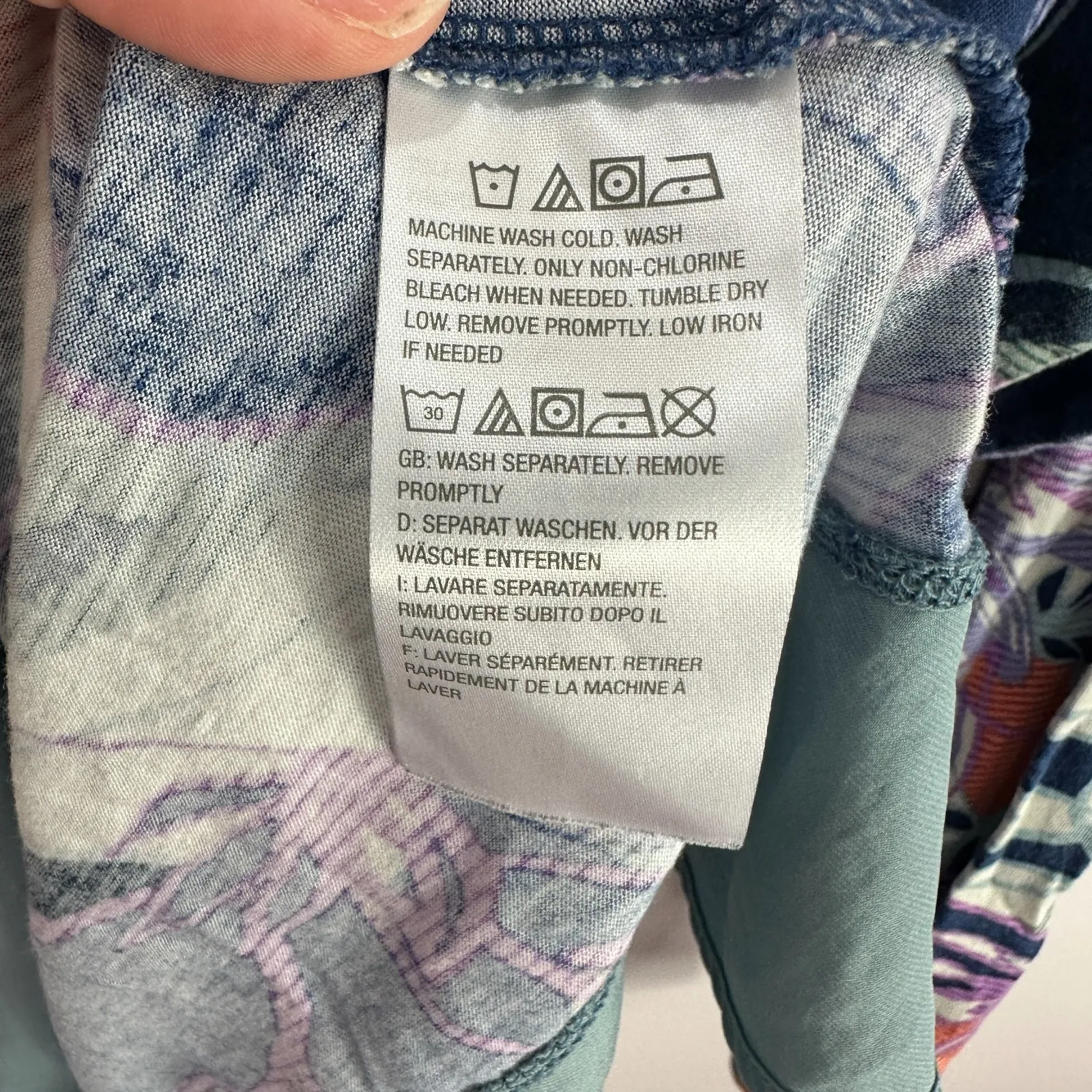 LOGO Lori Goldstein Top XL Multicolor Floral Print Tunic Boho Layered Hem‎ Artsy - Image 5