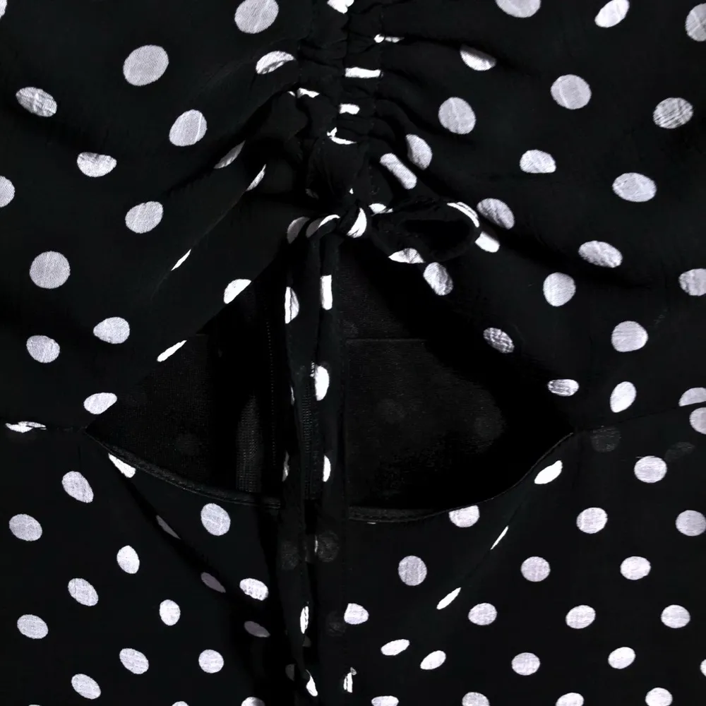  Nasty Girl Collection Black & W Polka Dot Cutout & Coldshoulder Mini Dress - Image 13
