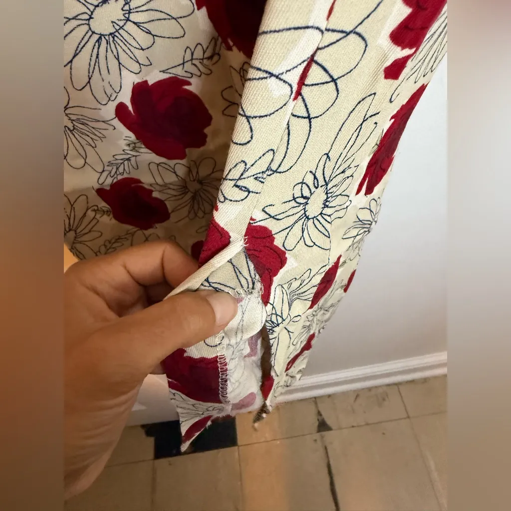 Eddie Bauer Floral Vintage Side Slit Midi Skirt - Image 4