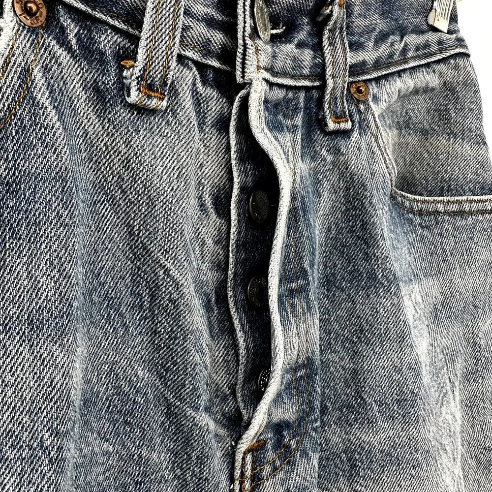Vintage Levi's Shrink to Fit Jeans 901 Straight 80s Button Fly Medium Wash 28x32 - Image 2