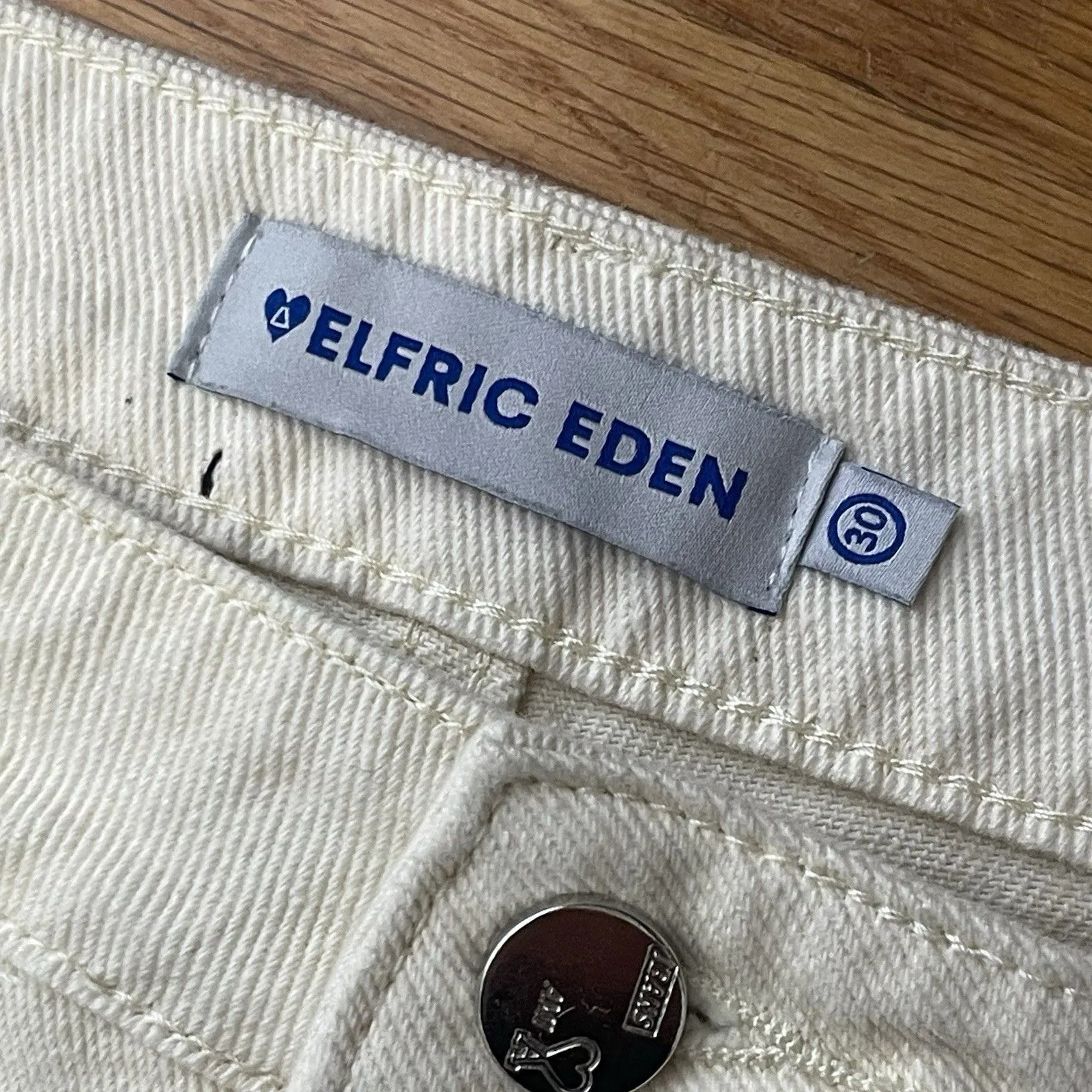 AELFRIC EDEN Colorful Graffiti Wide Leg Jeans Size 30 Cream Baggy Streetwear - Image 4