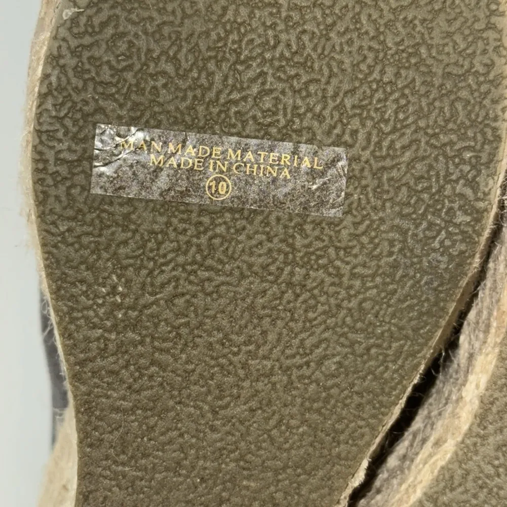 Refresh Bow Accent Emery Platform Wedge Espadrille Sandals Women’s 10 Gray - Image 10