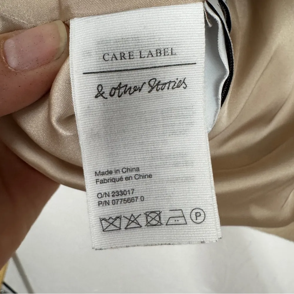 & Other Stories Tan Plaid Sherpa Lined Chore Coat Womens 10 Casual Warm Shacket - Image 14