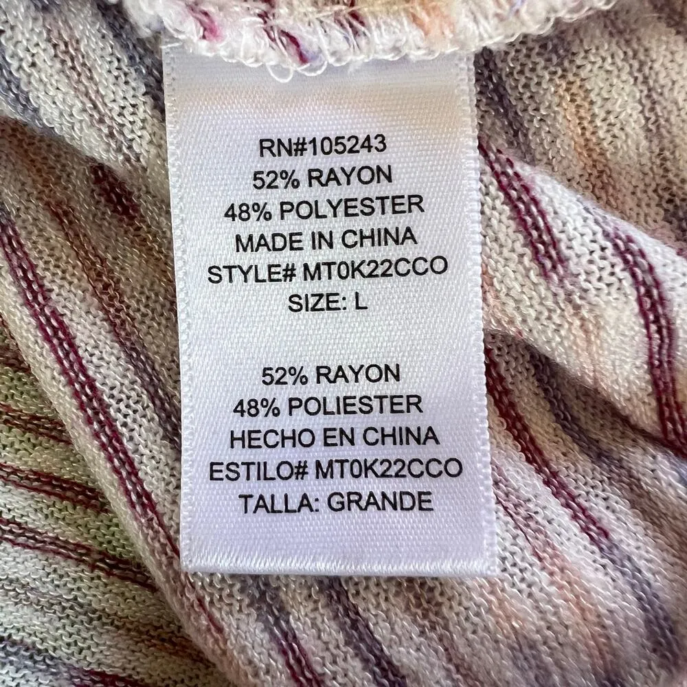 Bobeau Womens Knit T Shirt Pullover Lightweight Short Sleeve Pink Large - Image 8