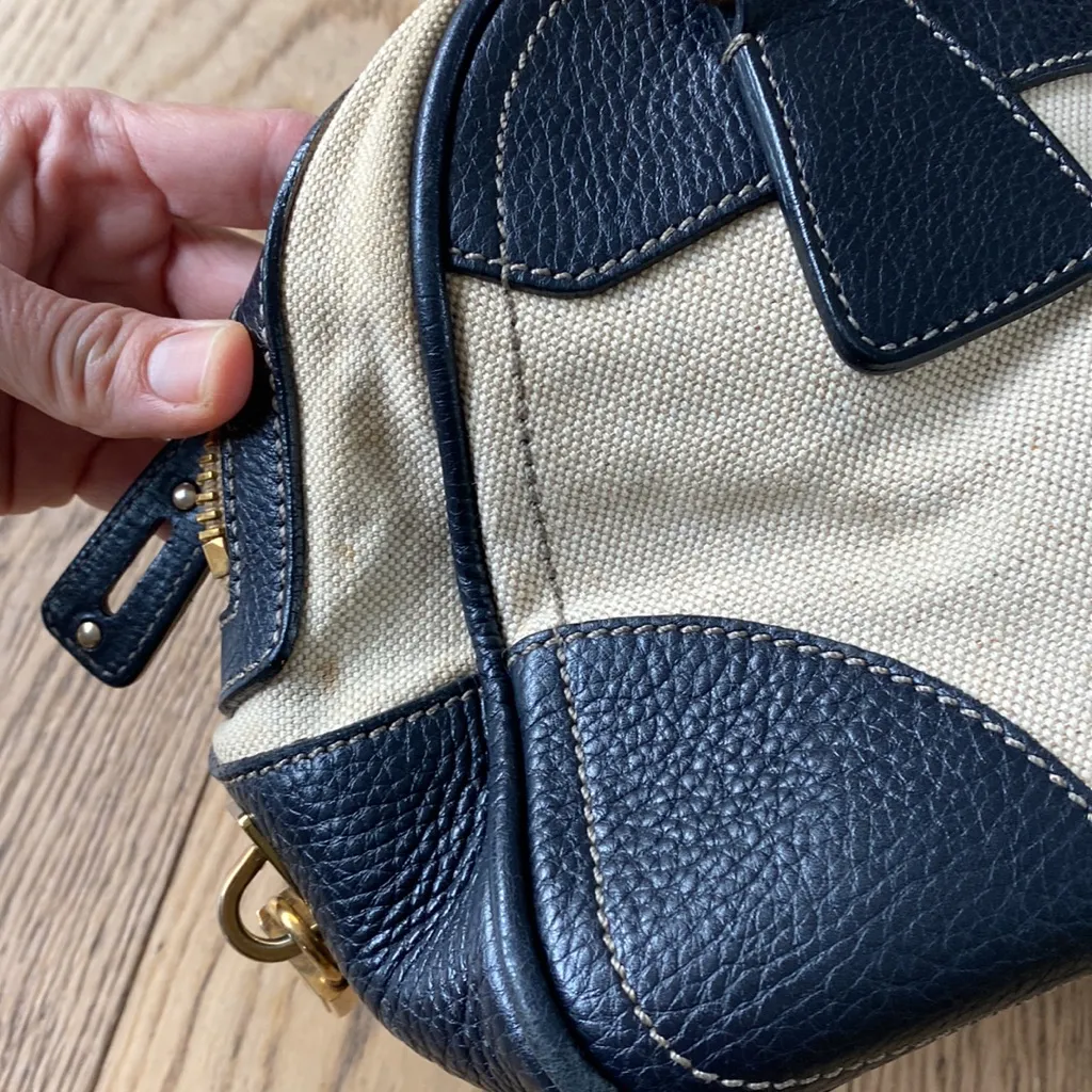 Prada Blue and Cream Satchel - Image 5