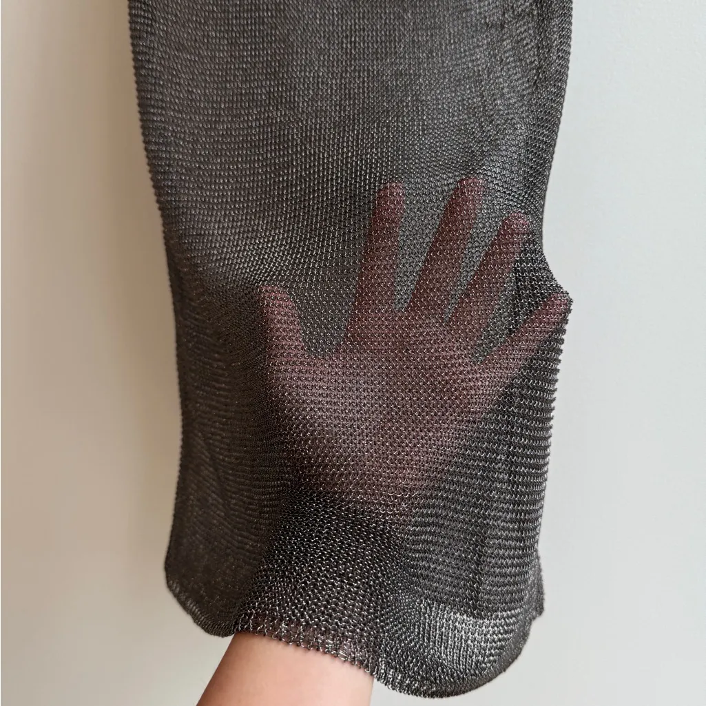 Zara Brown Bronze Metallic Knit Chain Tank Top Sheer Mesh Medium - Image 3