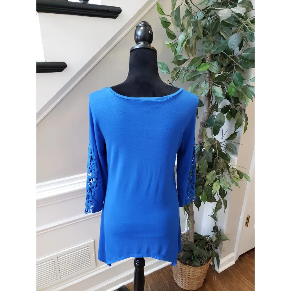 Women's The Limited White Floral Print Top Size M Long Sleeves Pullover - Image 8