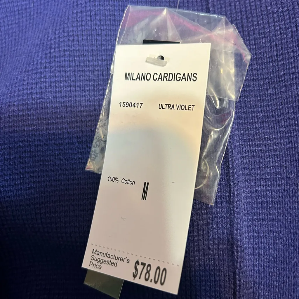 Audrey & Grace Sweater,‎ NWT, Medium , Button ,3 Pockets, Eggplant Purple - Image 5