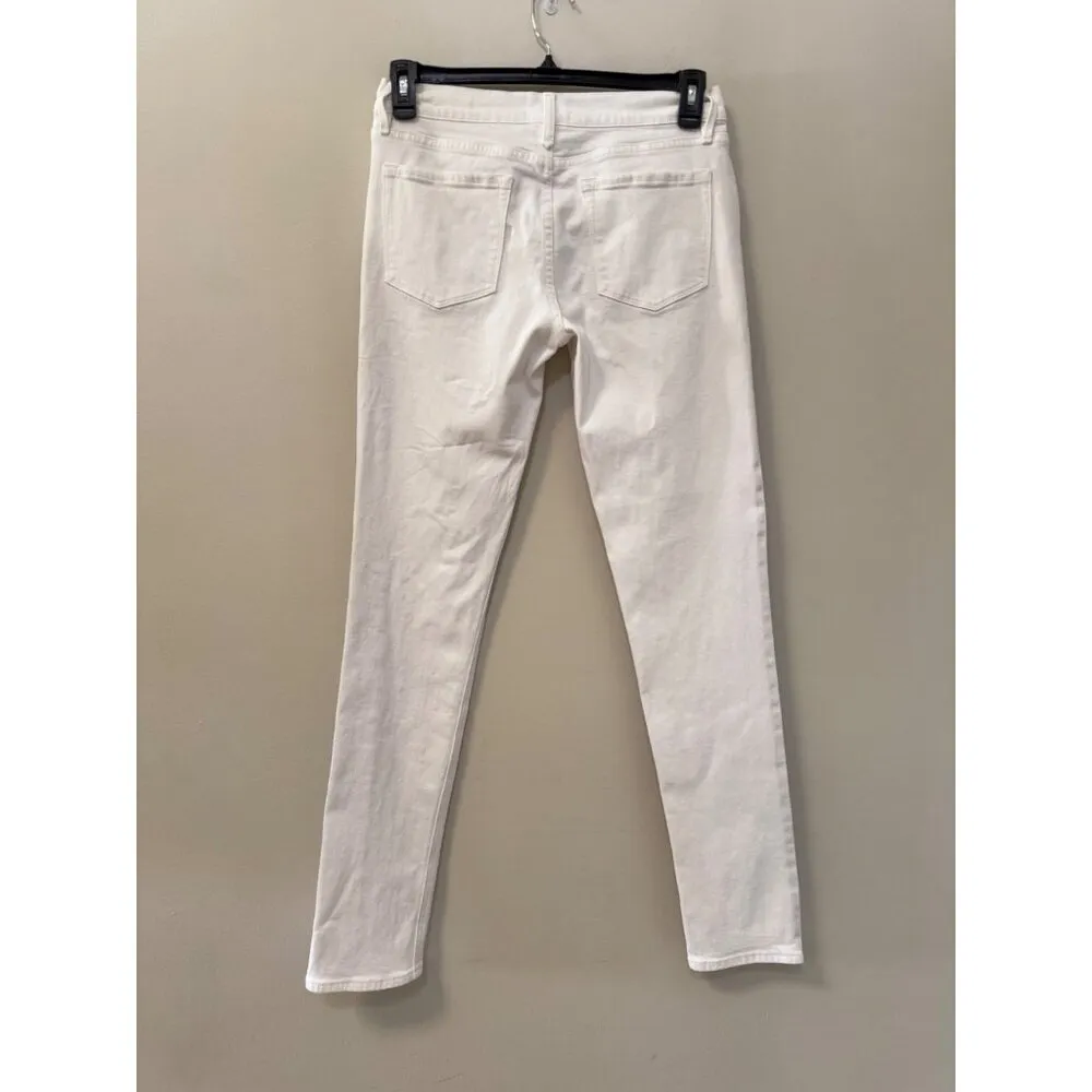 Frame Le Nik Straight-Leg Jeans Women's Denim White Cuffed Ankle Size 27 - Image 2