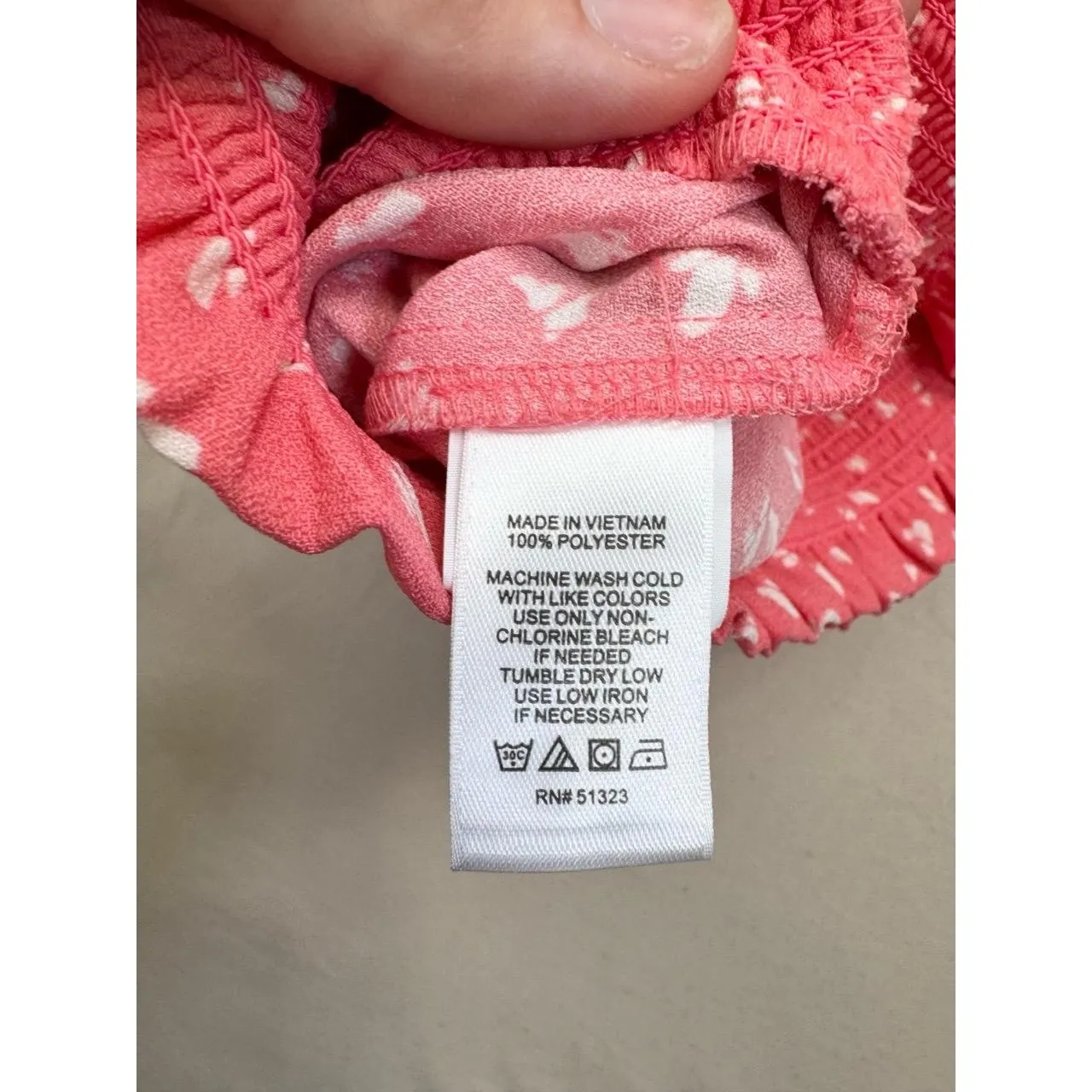 1. State Womens Pink White Ruffled Smocked Spaghetti Strap Crop Top Size XS - Image 6