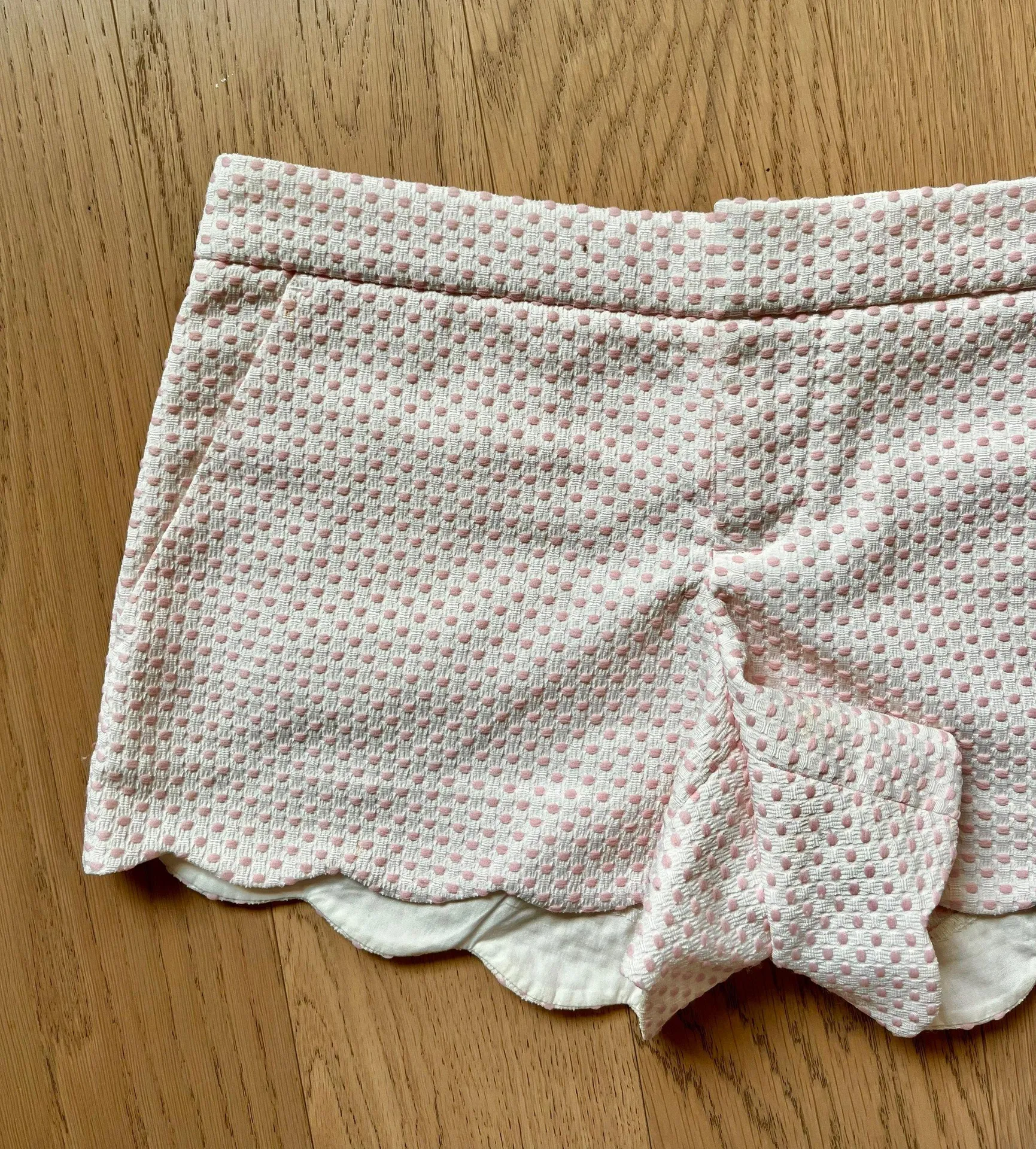 Scallop Hem Pink and White Dot Shorts - Image 6