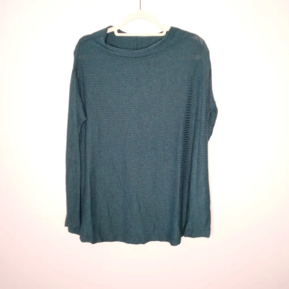 Free People Lover Rib Split blue/green Pullover - Image 4