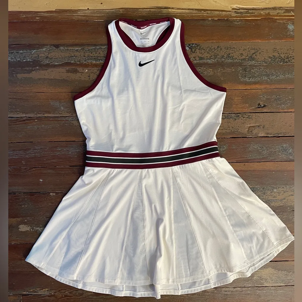 Nike Court Dri-Fit Slam Tennis Dress Back Cut Out Mesh Pleats - Sz XL 🧡🎀 - Image 12
