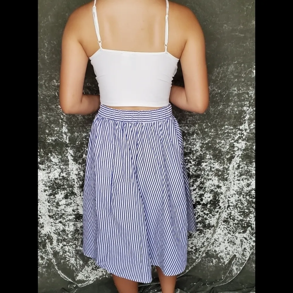 Haute Monde Striped Midi Skirt - Image 4