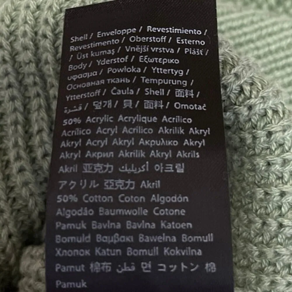 NA-KD Green Chunky Knit Balloon Long Sleeve High Neck Pullover Sweater Top Sz S - Image 8