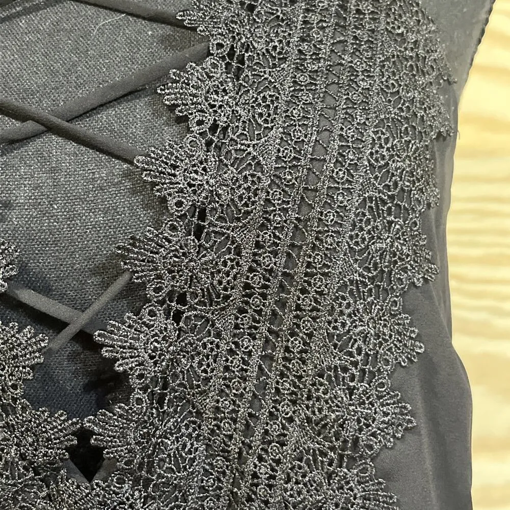 WAYF Posie Lace Camisole Small Black Cami Top Lace Dark Fairy Festival Witchy - Image 6