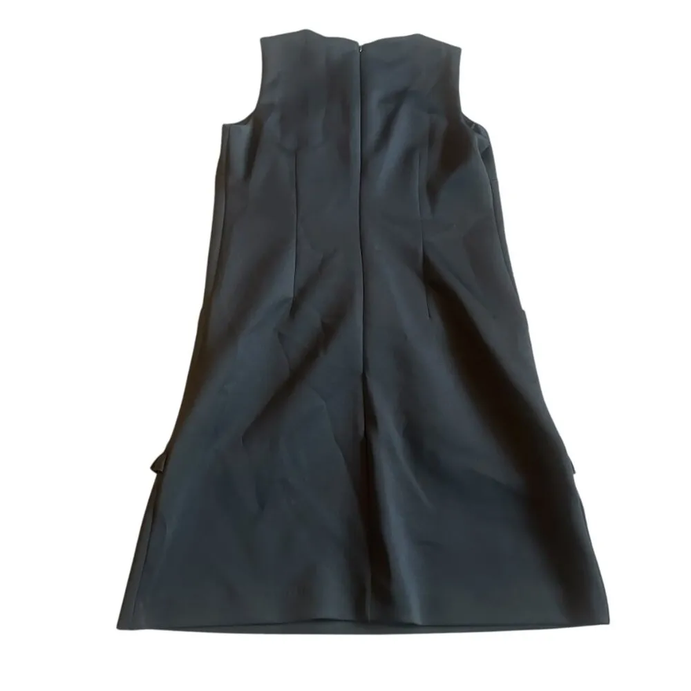 Betsey Johnson Black Shift Dress Daisy Buttons Mod Shift Fit Stretch Size 4 - Image 8