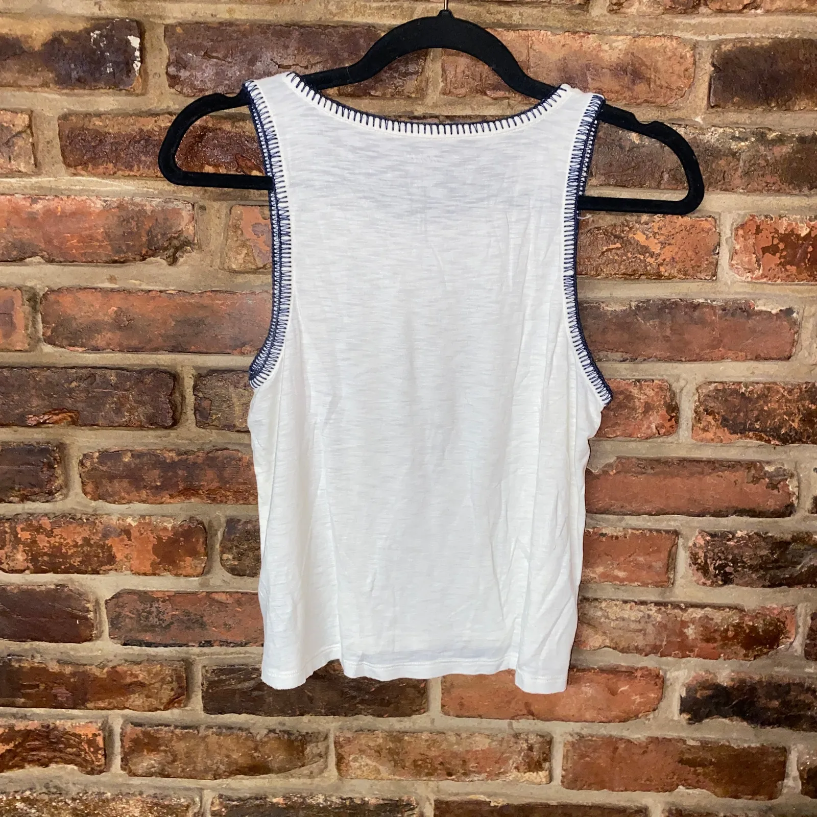 Aerie Cream Whip Stitch Sleeveless Burnout Tank Top Women's Size Small - Image 6