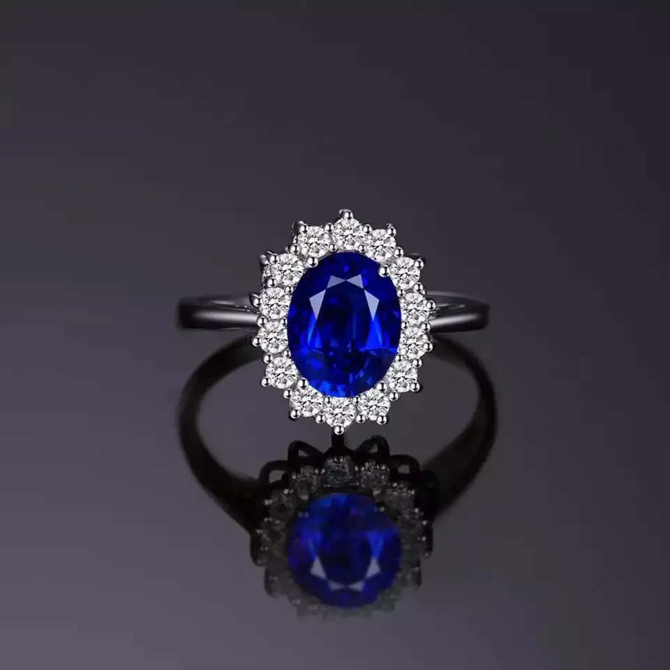 SIZE 5 925  Blue Sapphire Engagement Ring - Image 2