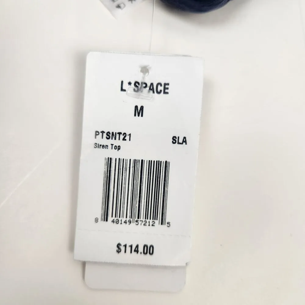 L*Space Siren Bikini Top in Slate Blue/Gray Size Medium NWT Wired V - Image 6