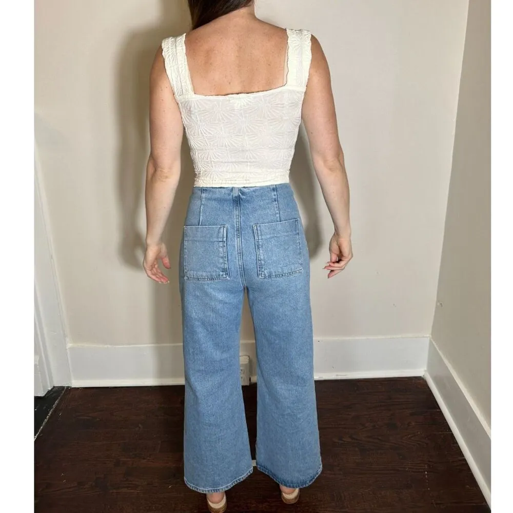 Vintage Poof NY White Embroidered Top Size S/M - Image 4